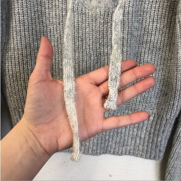 Kendall & Kylie Gray Knit Lace Up Sweater - Picture 7 of 14